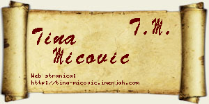 Tina Mićović vizit kartica